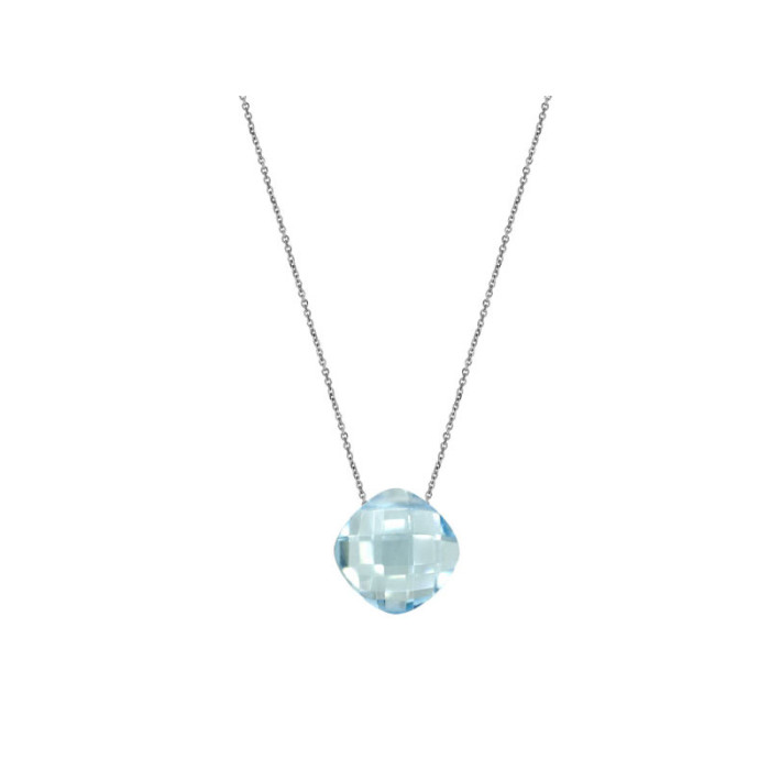 Srebrny naszyjnik 925 poduszka kamień Topaz Sky blue Srebrny naszyjnik 925 poduszka kamień Topaz Sky blue
