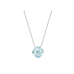 Srebrny naszyjnik 925 poduszka kamień Topaz Sky blue