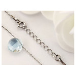 Srebrny naszyjnik 925 poduszka kamień Topaz Sky blue