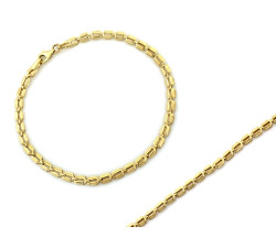 Złota bransoletka 375 błyszcząca z delikatnych połączonych elementów 18-19cm 9k
