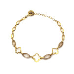 Modna złota bransoletka 585 z dużymi ogniwami trendy na czasie elegancka 14k