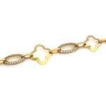 Modna złota bransoletka 585 z dużymi ogniwami trendy na czasie elegancka 14k