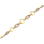 Modna złota bransoletka 585 z dużymi ogniwami trendy na czasie elegancka 14k