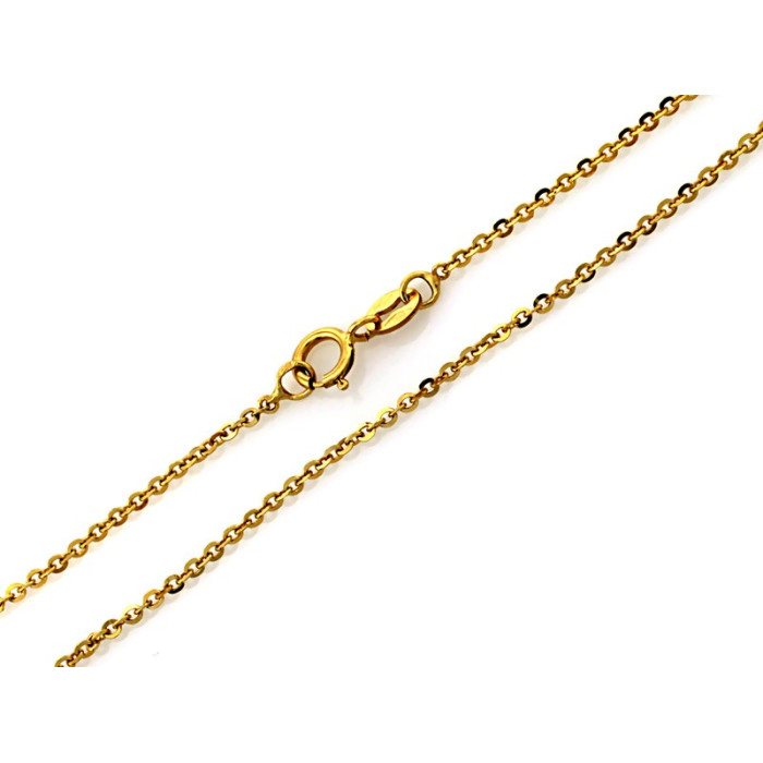 Delikatny złoty łańcuszek 585 ankier szerokość 1.3mm długość 50cm 14k Delikatny złoty łańcuszek 585 ankier szerokość 1.3mm długość 50cm 14k