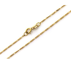 Złoty łańcuszek 585 komunijny figaro delikatny elegancki 45-55cm 14k