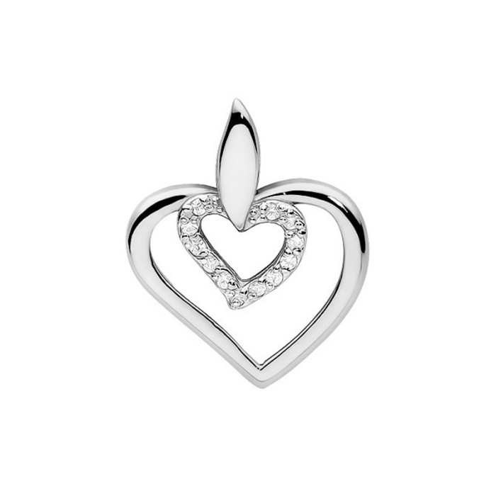 Złota przywieszka 585 love serce z diamentami Złota przywieszka 585 love serce z diamentami