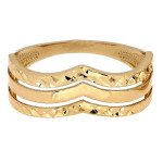 Wyjątkowy złoty pierścionek 585 potrójny błyszczący elegancki design 14k