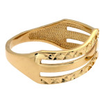 Wyjątkowy złoty pierścionek 585 potrójny błyszczący elegancki design 14k
