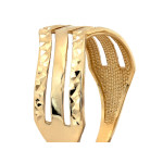 Wyjątkowy złoty pierścionek 585 potrójny błyszczący elegancki design 14k