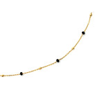 Ekskluzywny złoty naszyjnik 585 z czarnymi i złotymi kulkami długość 45cm 14k
