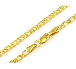 Złoty łańcuszek 585 elegancki podwójny splot rombo 3,5mm unisex