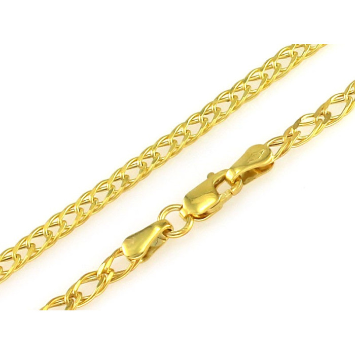Złoty łańcuszek 585 elegancki podwójny splot rombo 3,5mm unisex Złoty łańcuszek 585 elegancki podwójny splot rombo 3,5mm unisex