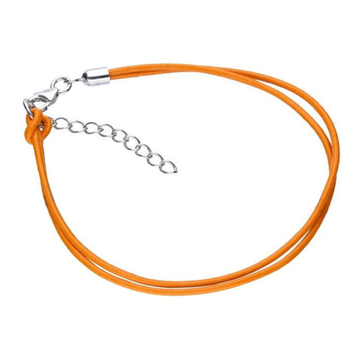 Srebrna bransoletka 925 pomarańczowy sznurek 1,65g Srebrna bransoletka 925 pomarańczowy sznurek 1,65g