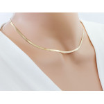 Klasyczny złoty łańcuszek 585 żmijka snake błyszcząca taśma 14k