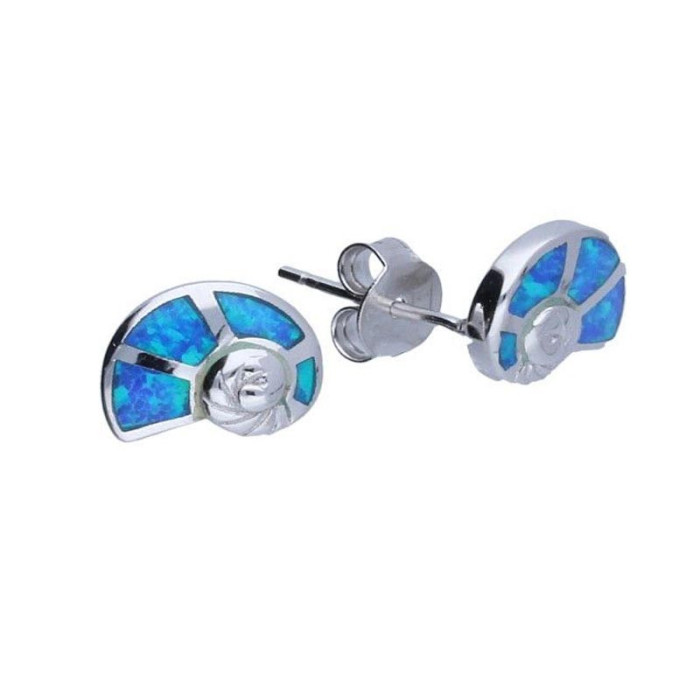 Srebrne kolczyki 925 sztyft opal muszla 1,73g Srebrne kolczyki 925 sztyft opal muszla 1,73g