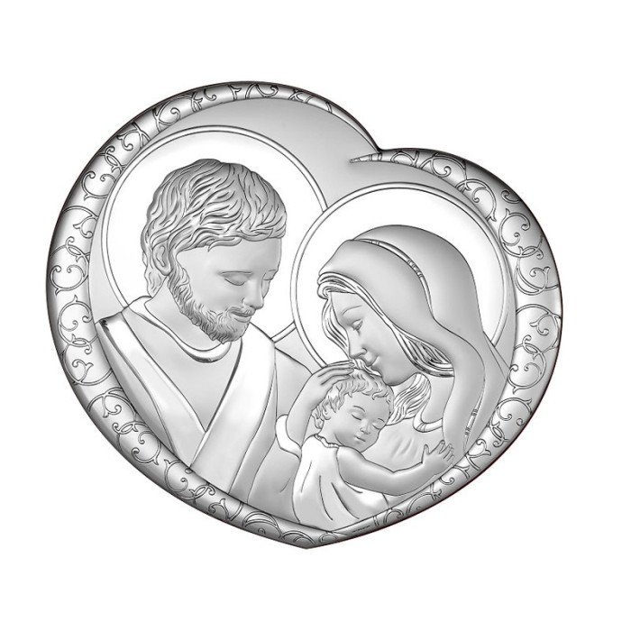 SREBRNY OBRAZ 925 SERCE ŚW RODZINA 13x12 GRAWER PREZENT SREBRNY OBRAZ 925 SERCE ŚW RODZINA 13x12 GRAWER PREZENT