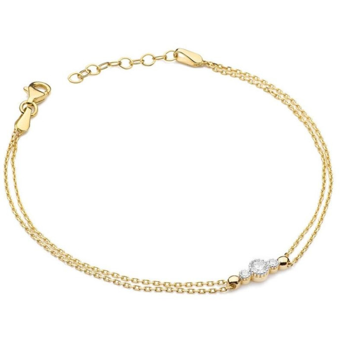 Złota bransoletka 585 kuleczki diamenty 1,80 g Złota bransoletka 585 kuleczki diamenty 1,80 g