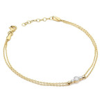 Złota bransoletka 585 kuleczki diamenty 1,80 g