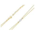 Złota bransoletka 585 kuleczki diamenty 1,80 g