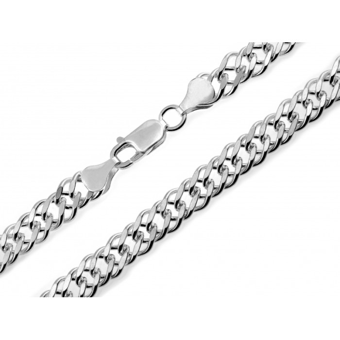 Srebrny łańcuch męski 925 szeroki splot rombo 6.5mm Srebrny łańcuch męski 925 szeroki splot rombo 6.5mm