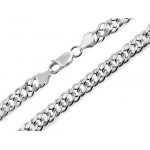Srebrny łańcuch męski 925 szeroki splot rombo 6.5mm