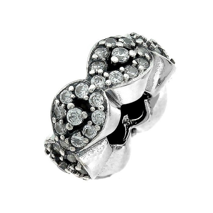 Srebrny charms do bransoletki 925 przeciągana zawieszka z cyrkoniami Srebrny charms do bransoletki 925 przeciągana zawieszka z cyrkoniami
