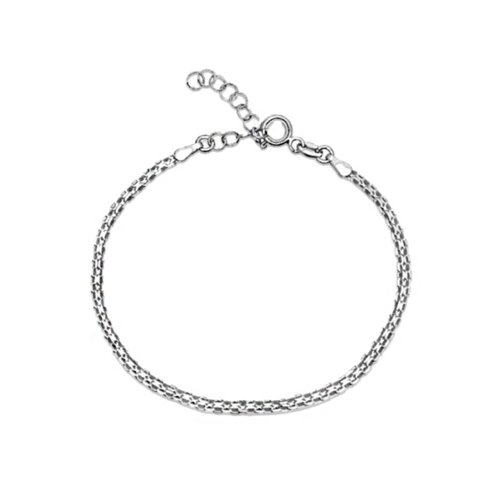 Srebrna bransoletka 925 elegancka błyszcząca o splocie bismark 3,1g na prezent Srebrna bransoletka 925 elegancka błyszcząca o splocie bismark 3,1g na prezent