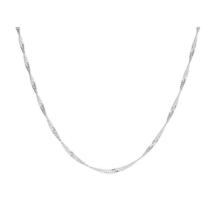 Srebrny łańcuszek 925 singapur 42 cm błyszczący modny splot Srebrny łańcuszek 925 singapur 42 cm błyszczący modny splot