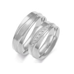 Obrączka ślubna złota 14k 585 z diamentami grawerowana