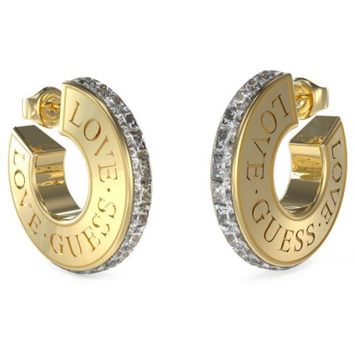 Kolczyki GUESS szerokie koła na sztyft z napisem Love Guess Kolczyki GUESS szerokie koła na sztyft z napisem Love Guess