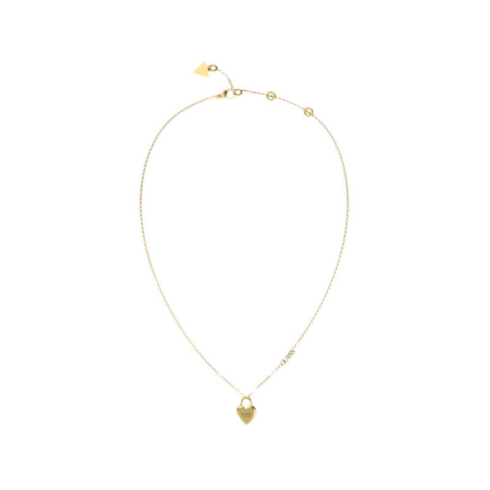 Naszyjnik GUESS z cyrkoniami i zawieszką serce napis MINI HEART LOCK Naszyjnik GUESS z cyrkoniami i zawieszką serce napis MINI HEART LOCK