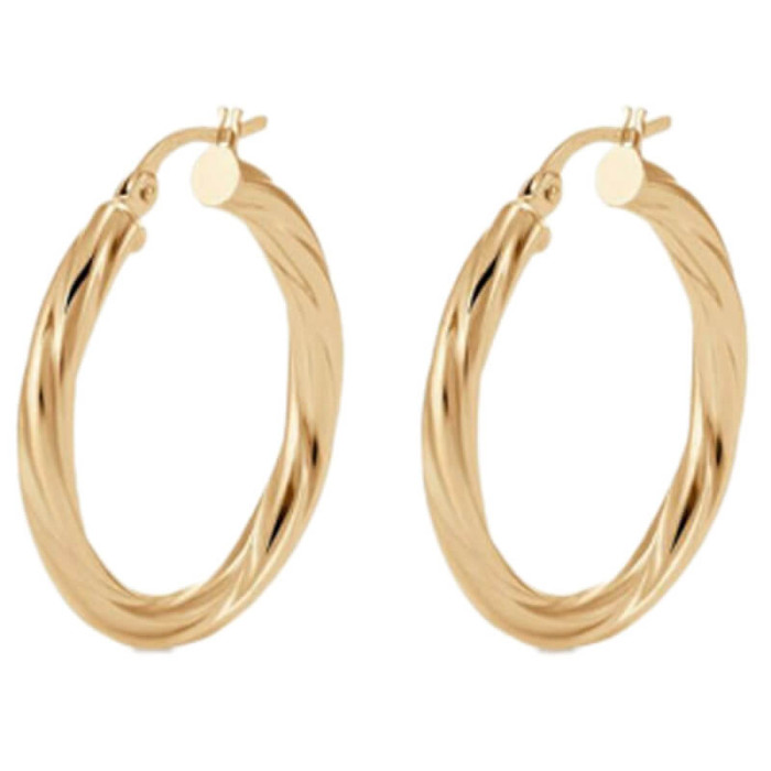 Kolczyki GUESS pozłacane skręcane kółeczka angielskie TORCHON SUPER LIGHT HOOPS 35mm Kolczyki GUESS pozłacane skręcane kółeczka angielskie TORCHON SUPER LIGHT HOOPS 35mm