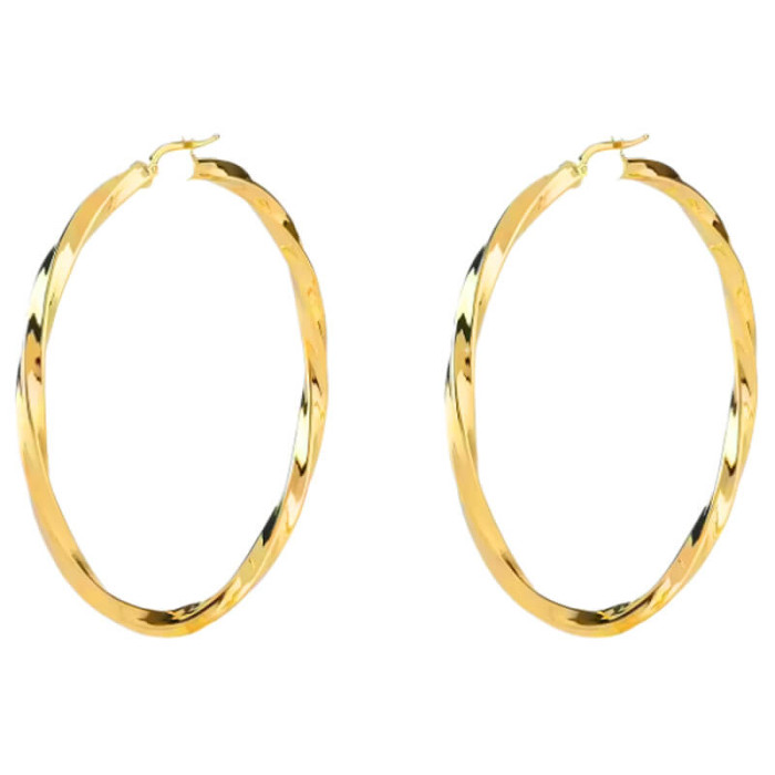 Kolczyki GUESS duże pozłacane skręcane koła angielskie TORCHON SUPER LIGHT HOOPS 70mm Kolczyki GUESS duże pozłacane skręcane koła angielskie TORCHON SUPER LIGHT HOOPS 70mm