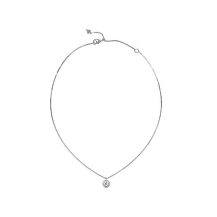 Naszyjnik GUESS posrebrzany z zawieszką kółeczkiem z cyrkoniami i logo 4G PENDANT Naszyjnik GUESS posrebrzany z zawieszką kółeczkiem z cyrkoniami i logo 4G PENDANT
