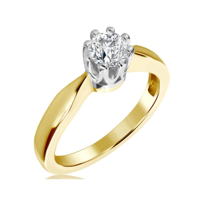 Elegancki złoty pierścionek 585 z dużym oczkiem z diamentem na zaręczyny Elegancki złoty pierścionek 585 z dużym oczkiem z diamentem na zaręczyny
