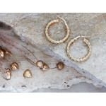 Złote kolczyki 585 koła skręcane grube średnica 24mm modny design 14k