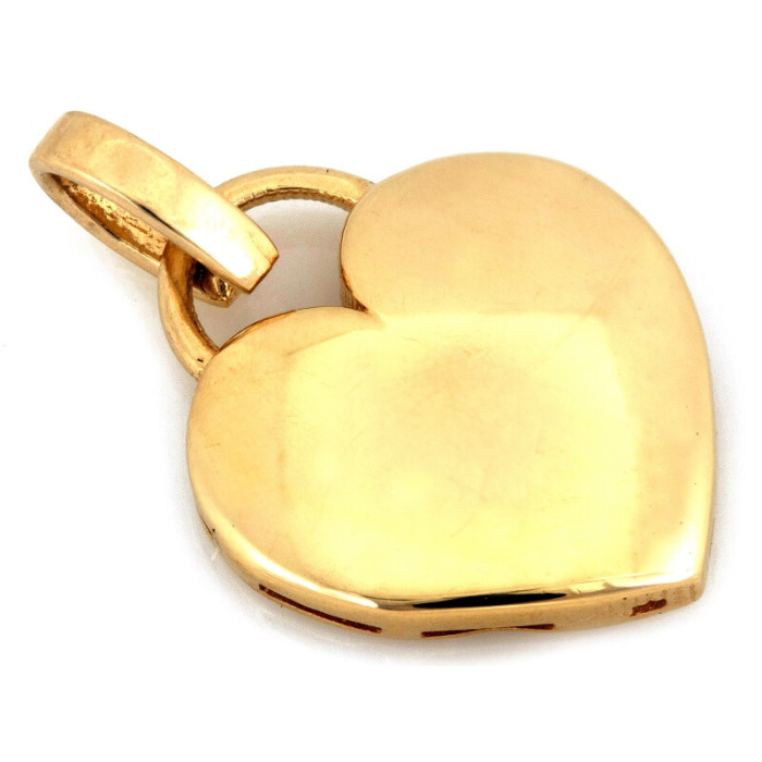 Elegancka złota zawieszka 585 w kształcie dwustronnego serca na łańcuszek 14k Elegancka złota zawieszka 585 w kształcie dwustronnego serca na łańcuszek 14k