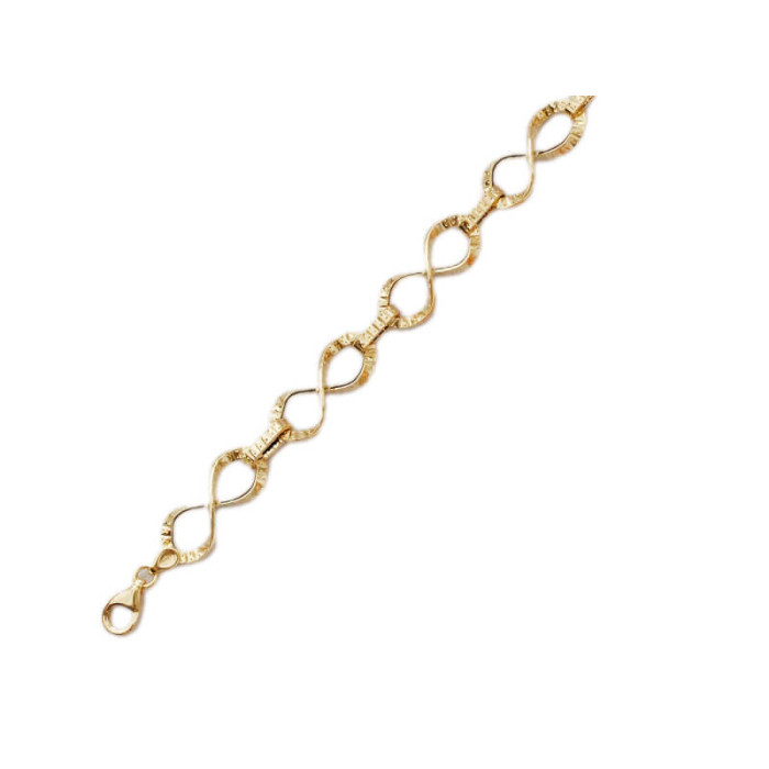 Złota bransoletka 585 damska elementowa z motywem nieskończoności 19cm 14k Złota bransoletka 585 damska elementowa z motywem nieskończoności 19cm 14k