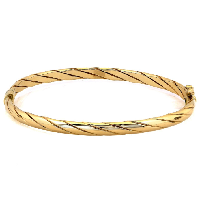 Ekskluzywna złota bransoleta 375 sztywna bangle z połyskiem 9k Ekskluzywna złota bransoleta 375 sztywna bangle z połyskiem 9k