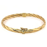 Ekskluzywna złota bransoleta 375 sztywna bangle z połyskiem 9k