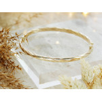 Ekskluzywna złota bransoleta 375 sztywna bangle z połyskiem 9k