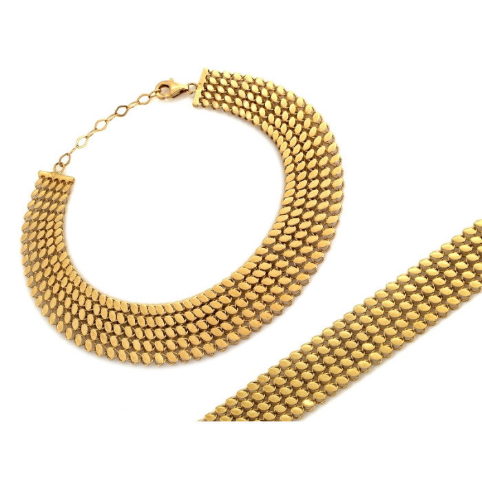Szeroka złota bransoleta 585 z ruchomą taśmą długość 20cm 14k Szeroka złota bransoleta 585 z ruchomą taśmą długość 20cm 14k