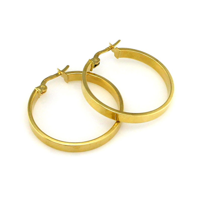 Modne złote kolczyki koła średnica 28mm na angielskim zapięciu 585 14k Modne złote kolczyki koła średnica 28mm na angielskim zapięciu 585 14k