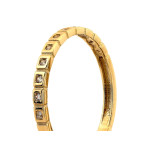 Złoty pierścionek 585 wąska obrączka elegancka z rzędem cyrkonii damska 14k