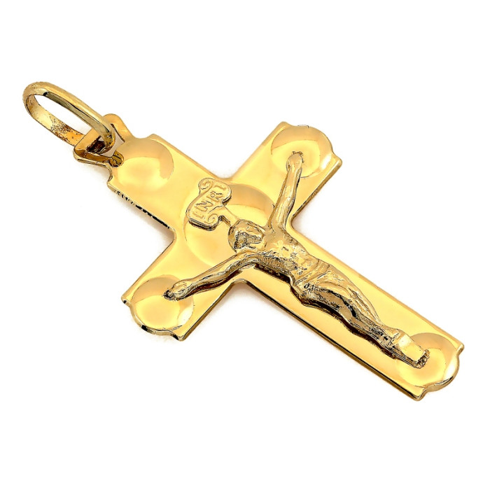 Złota zawieszka 585 krzyżyk religijny klasyczny na łańcuszek 14k Złota zawieszka 585 krzyżyk religijny klasyczny na łańcuszek 14k