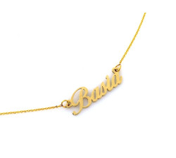 Personalizowany złoty naszyjnik 585 z imieniem Basia w eleganckim stylu 14k