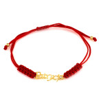 Złota bransoletka 585 imię Patrycja na czerwonym sznurku personalizowana 14k