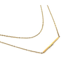 Podwójny złoty naszyjnik 585 ze sztywną wstawką długość 42cm 14k s