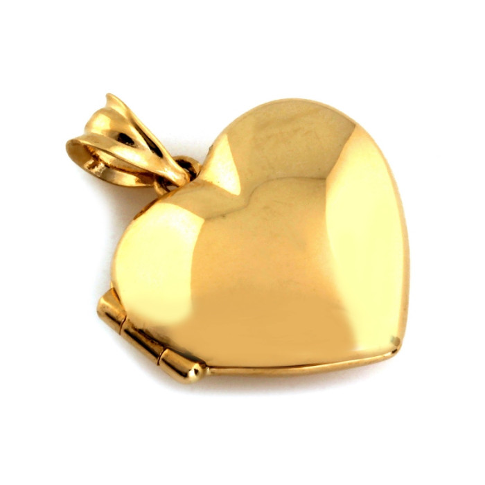 Elegancka złota zawieszka 585 puzderko w kształcie serca na zdjęcie 14k Elegancka złota zawieszka 585 puzderko w kształcie serca na zdjęcie 14k