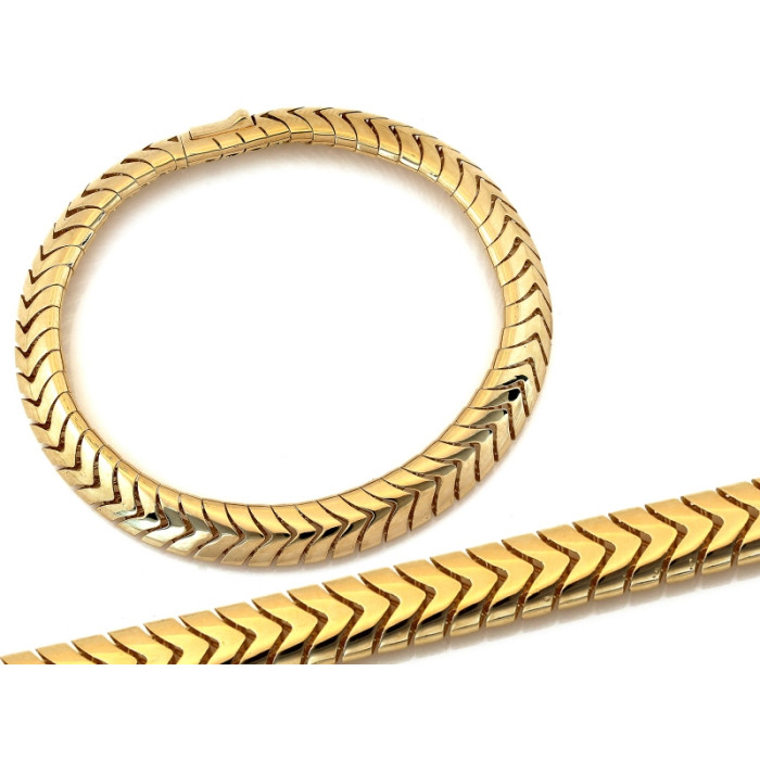 Szeroka złota bransoletka 585 typu taśma żółte złoto 19cm 14k Szeroka złota bransoletka 585 typu taśma żółte złoto 19cm 14k